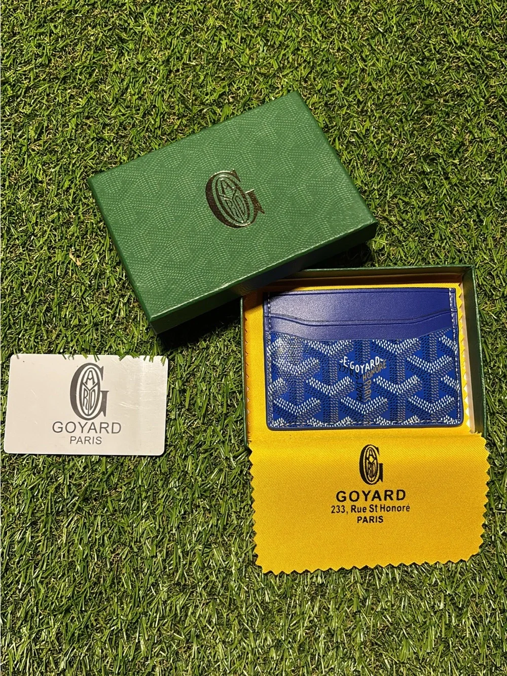Goyard Blue Card Holder with Royal Blue Trim